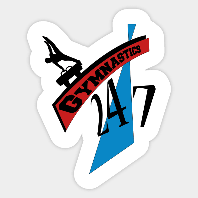 24/7 tee red  and blue Sticker by laurie3